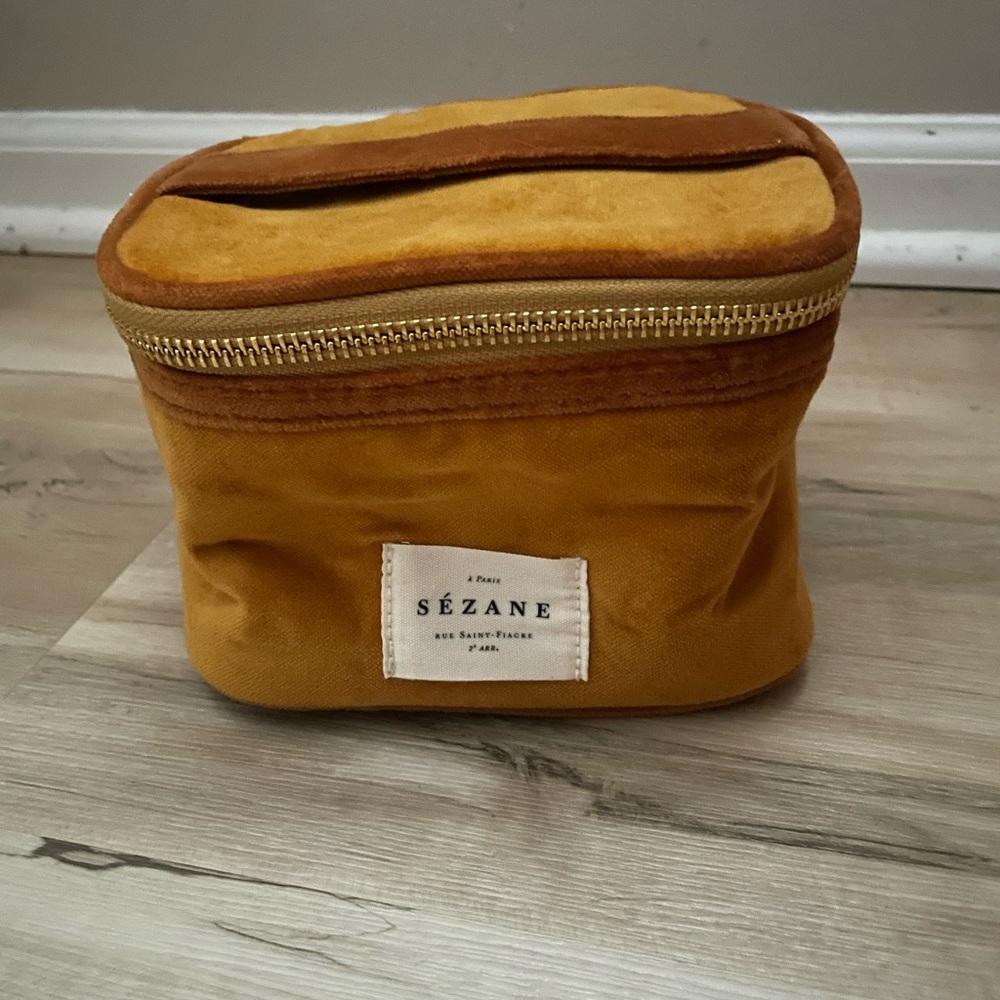 Sezane Mustard Cosmetic Toiletry Bag